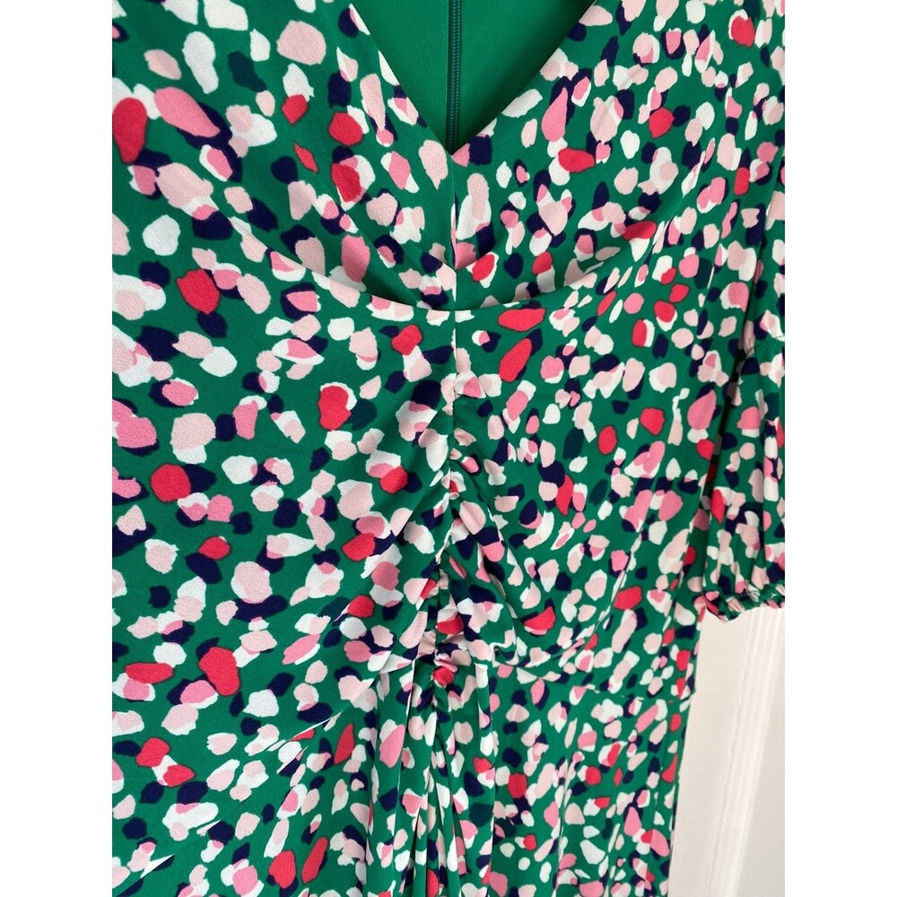 Vince Camuto Women's Size 16 V Neck Colorful Abstract Print Short Sleeve Dress - Picture 3 of 7